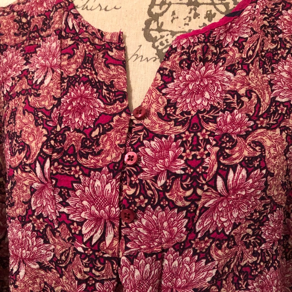 Kim Rogers Collection Fuchsia Floral Blouse